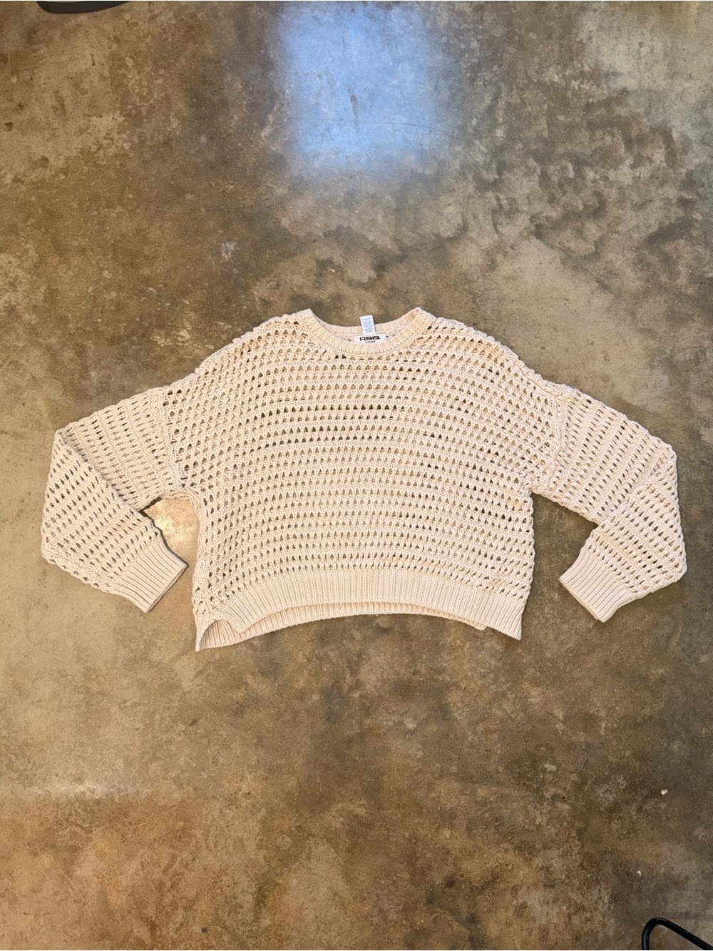 RSQ Cream Open Knit Beach Sweater Coverup Women’s XL